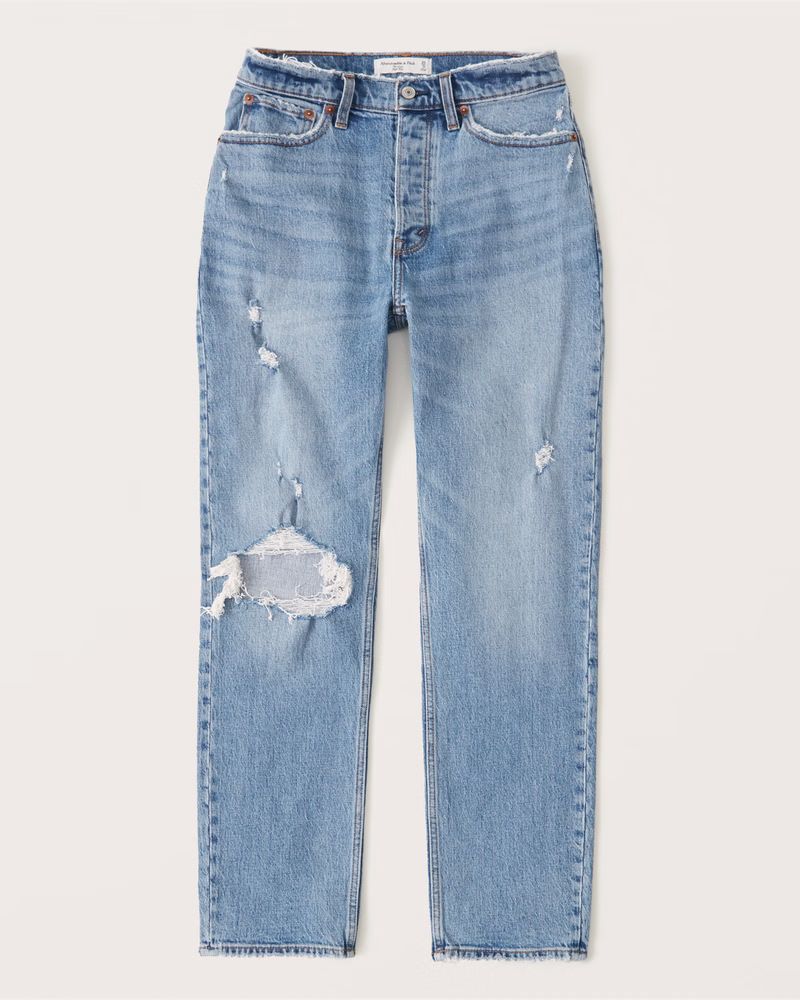 Women's Curve Love High Rise Dad Jean | Women's Up To 50% Off Select Styles | Abercrombie.com | Abercrombie & Fitch (US)