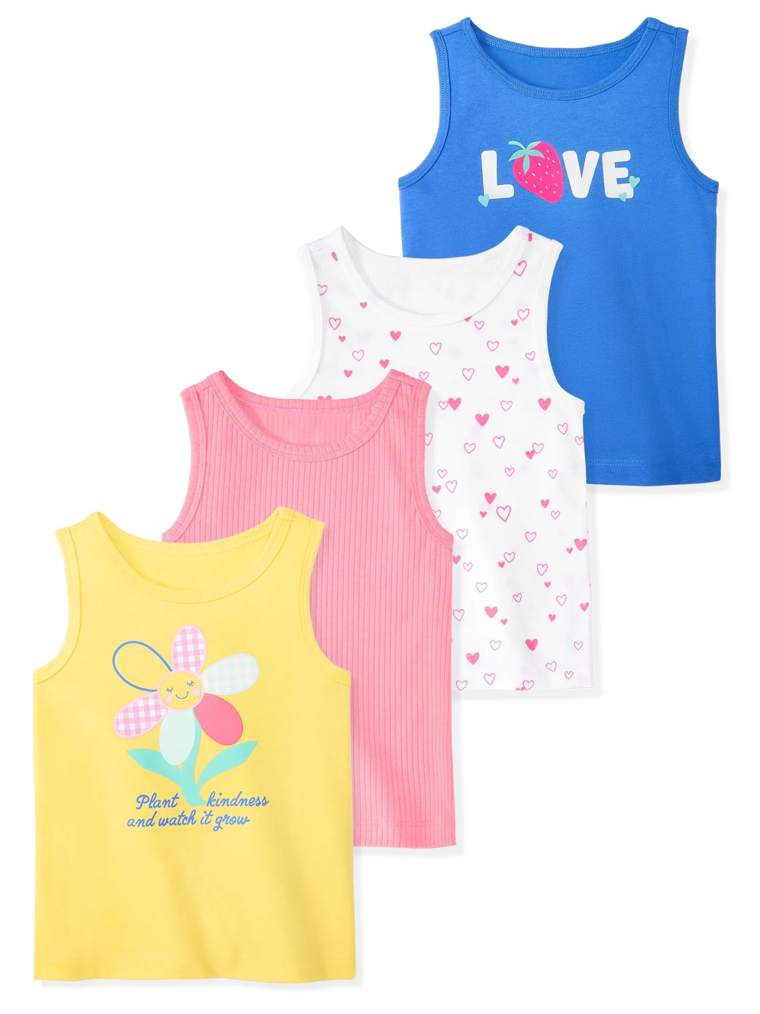 Garanimals Baby & Toddler Girl Cotton Graphic Tank Tops, 4-Pack, 18M–6T | Walmart (US)