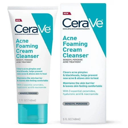 CeraVe Acne Foaming Cream Face Cleanser for Sensitive Skin | Walmart (US)