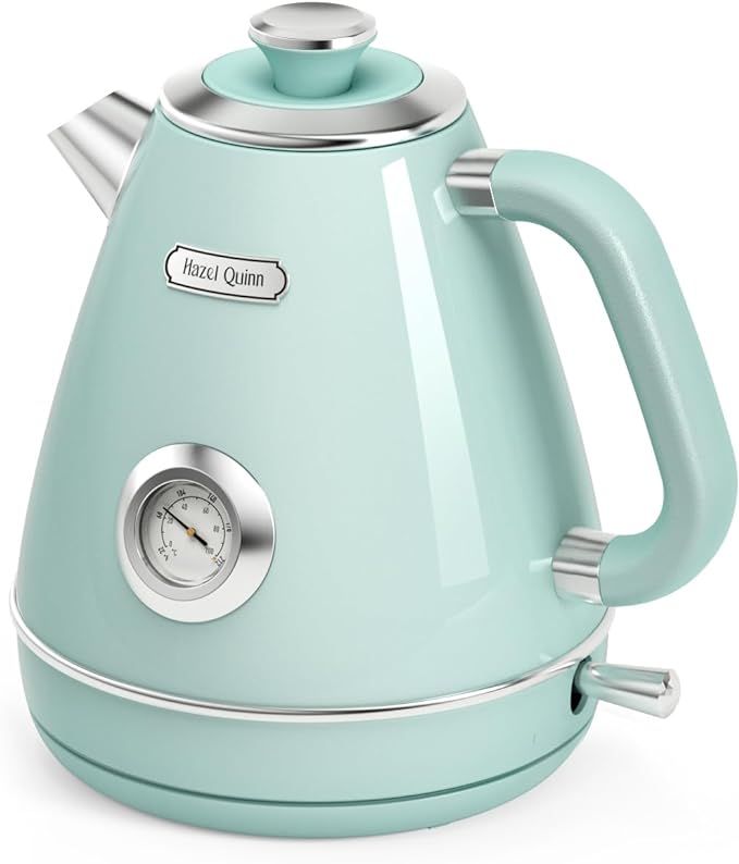 Hazel Quinn Retro Electric Kettle - 1.7 Liters / 57.5 Ounces Tea Kettle with Thermometer, All Sta... | Amazon (US)