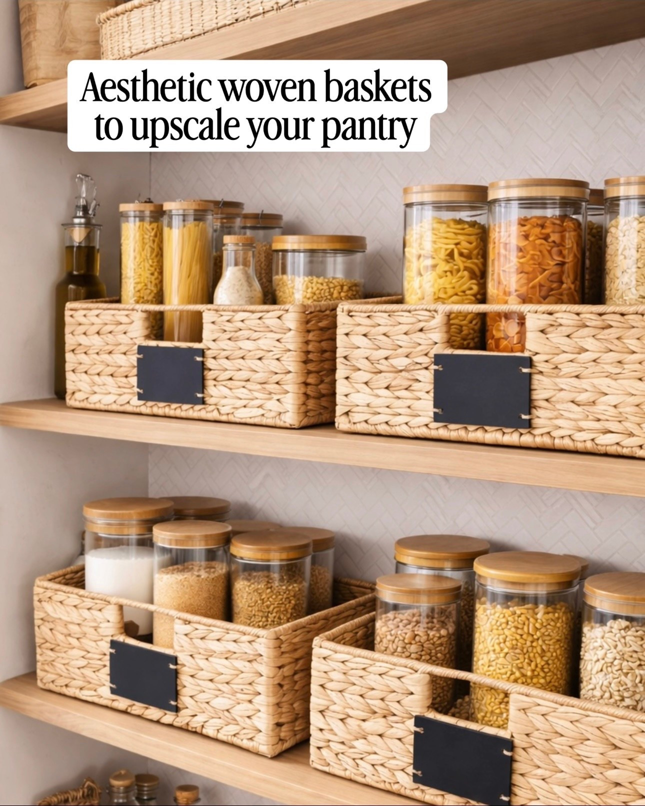 These woven baskets add an aesthetic touch to your pantry ✨

#LTKfoodie #LTKHome #LTKSaleAlert