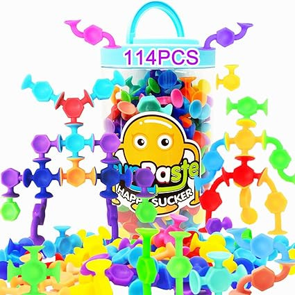 114pcs Suction Toys Bath Toys for Kids Toddlers Family Game Preschool Learning Sensory Suction Cu... | Amazon (US)