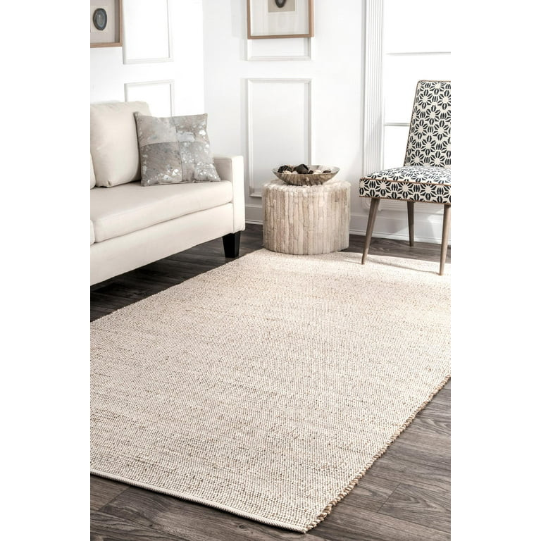 nuLOOM Handwoven Solid Elfriede Area Rug, 9' x 12', Natural - Walmart.com | Walmart (US)