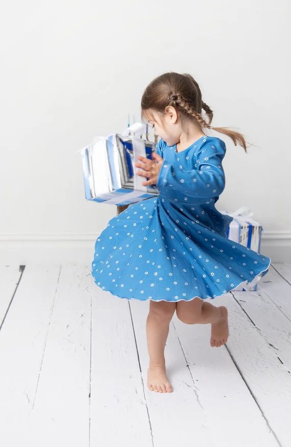 Girls Hanukkah Dress - Chanukah Dress - Cotton Toddler Dress - Hanukkah Baby Outfit - Unique Girl... | Etsy (US)
