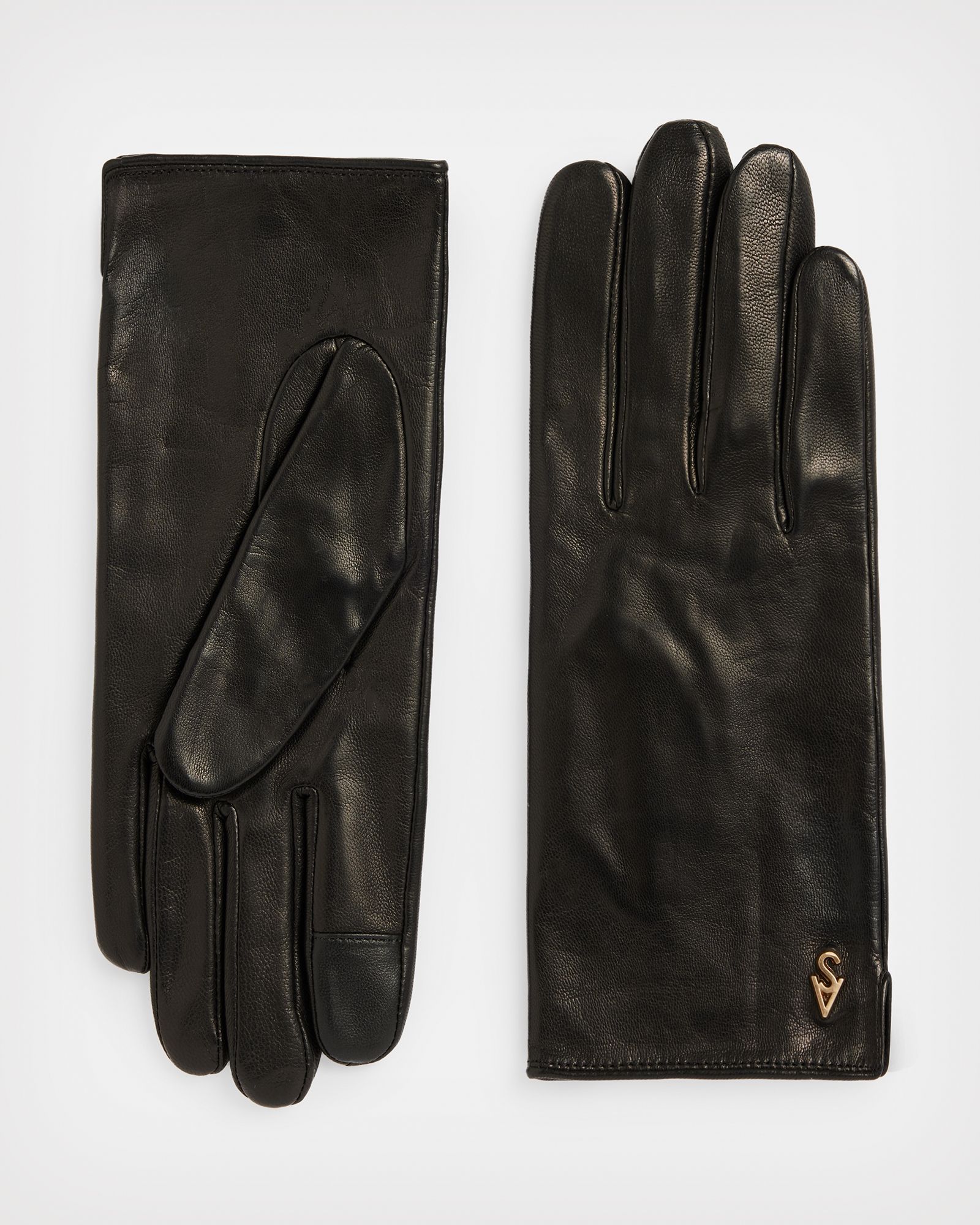 AllSaints Rivet Leather Gloves | AllSaints US