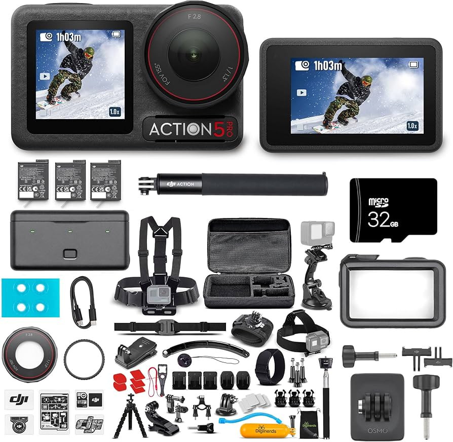 DJI Osmo Action 5 Pro Adventure Combo - Action Camera Waterproof with 4K UHD Video, 1/1.3" Sensor... | Amazon (US)