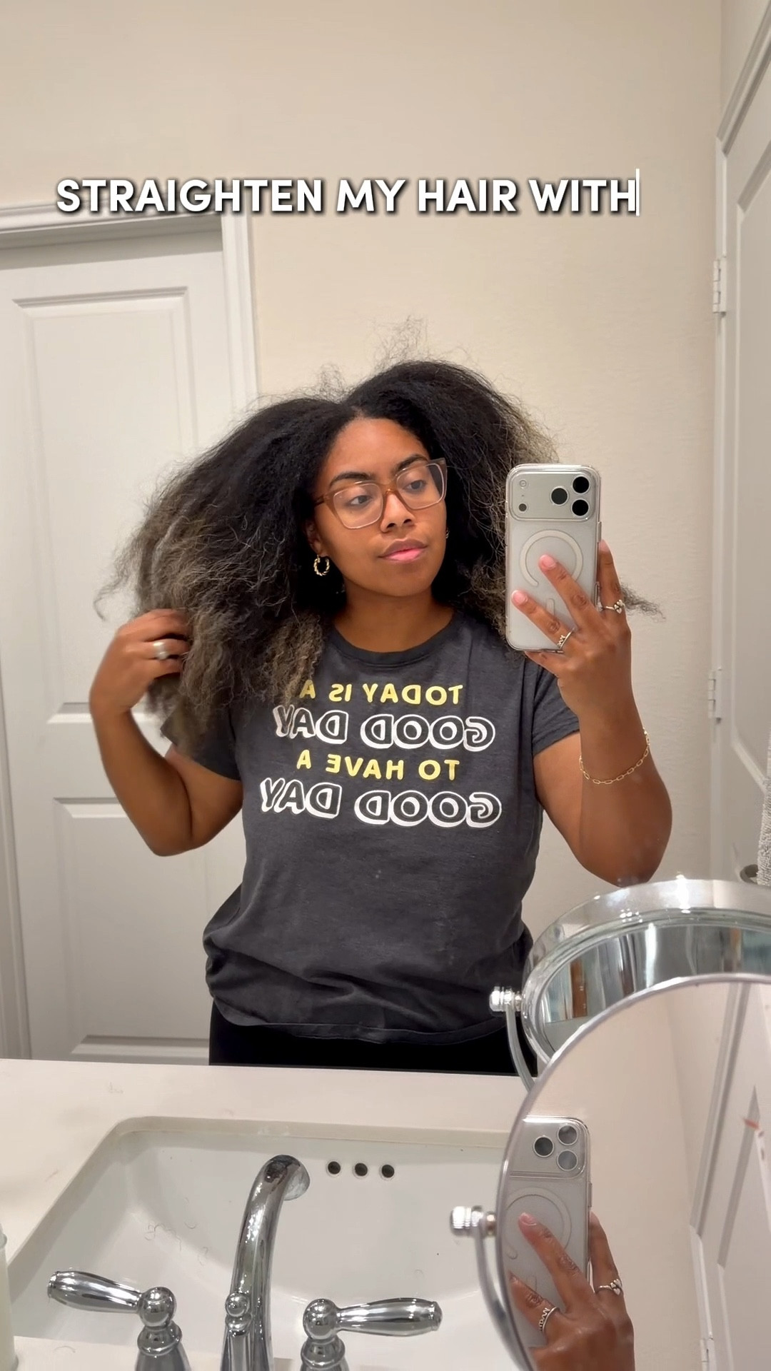 Curly to Straight! I try not to straighten my hair too often, but sometimes it’s just necessary !