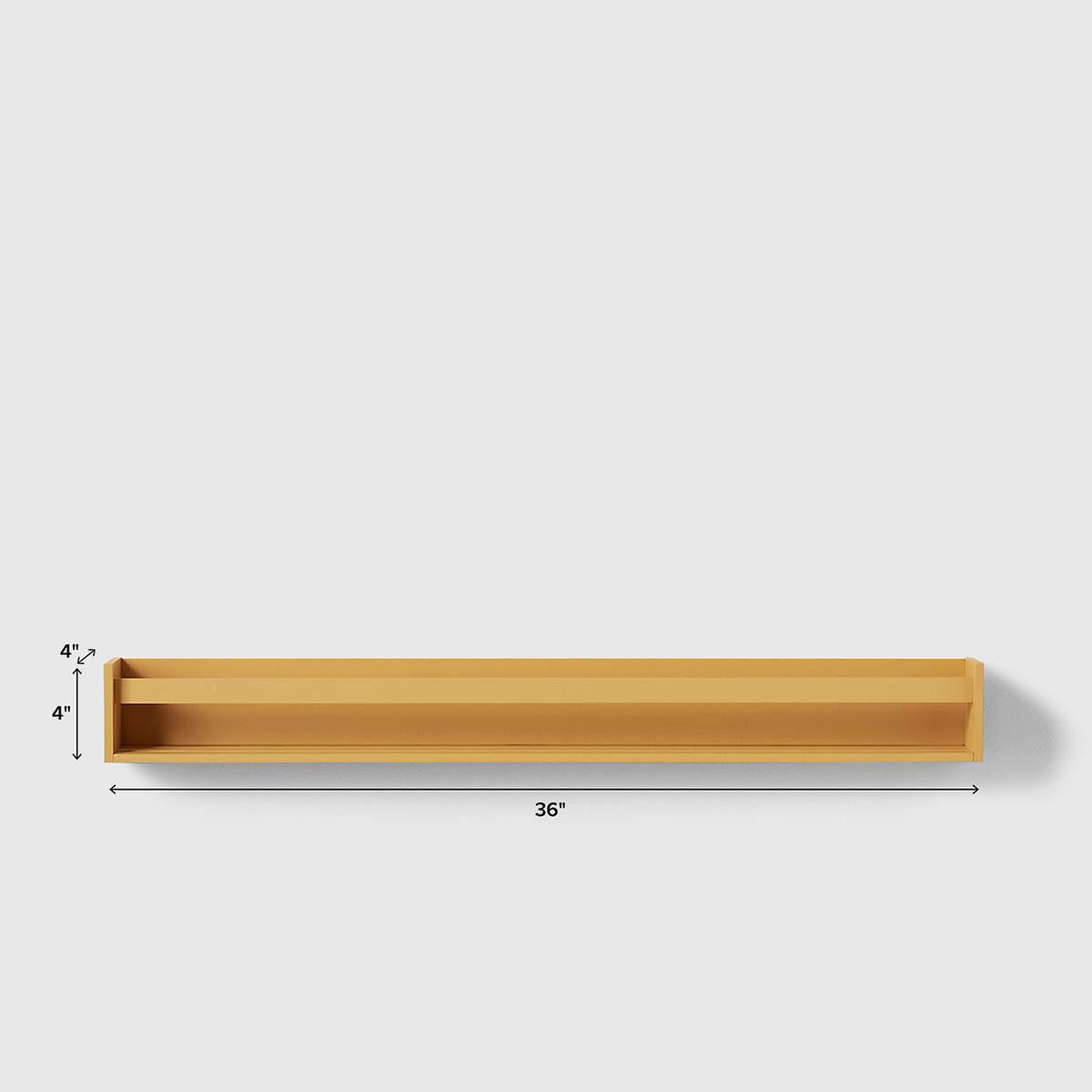 Marie Kondo 36" Marigold Yellow Kid's Wall-Mounted Bookshelf | The Container Store