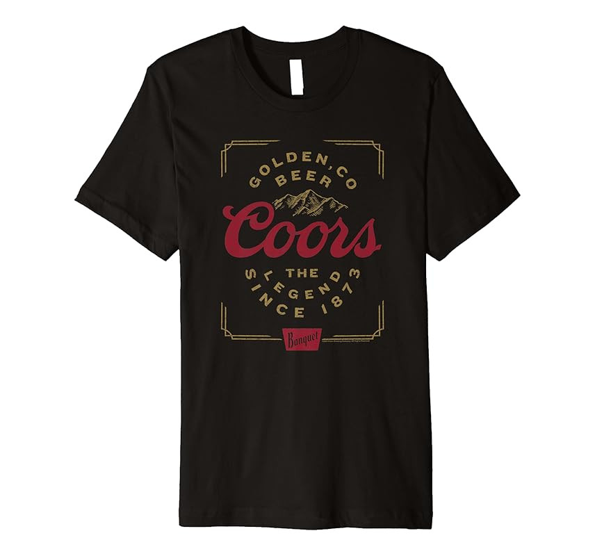 Coors Classic Golden Beer Company Centered Logo Premium T-Shirt | Amazon (US)