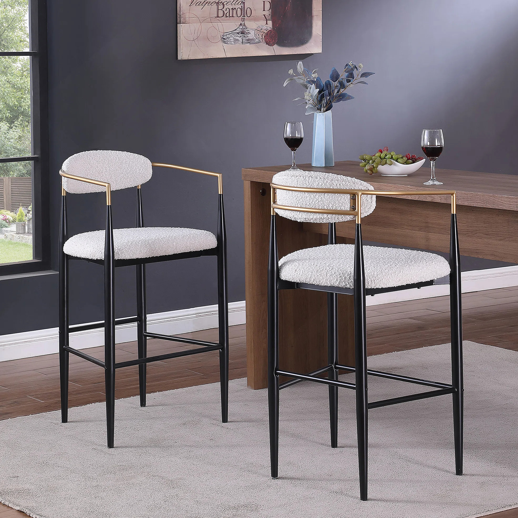 Amen Upholstered Bar Stools (Set of 2) | Wayfair North America