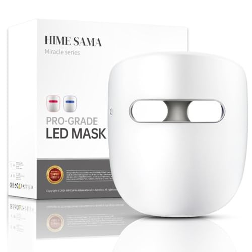 HIME SAMA Led Face Mask, Red Light Mask for Face, Infrared, Red & Blue Light Mask for Skin Care, Wrinkle Reduction, Wireless Face Mask. (Miracle MAX RB-030) | Amazon (US)