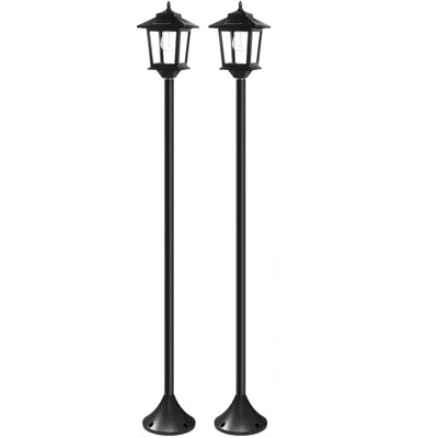 63" Solar Lamp Post 2Pack, Outdoor Lights Waterproof, Pole Lights Outdoor, Floor Lamp for Patio, Warm White, Replaceable Bulb | Wayfair North America