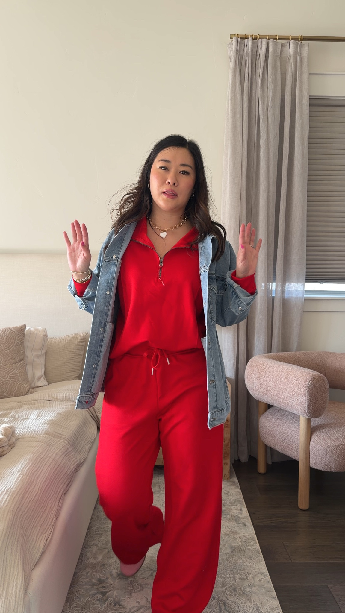 Amazon valentine outfit 

Red 2 Piece Set: Medium 
Denim Shacket: medium 

#LTKootd #LTKValentine #LTKPetite