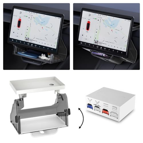 AOLEAD Hidden Tesla Under Screen Storage - Magnetic Storage Box for Tesla Model 3 2023-2017 Model Y Accessories 2024-2020 [Not fit 2024 Model 3 Highland] - Tissue Holder - White | Amazon (US)