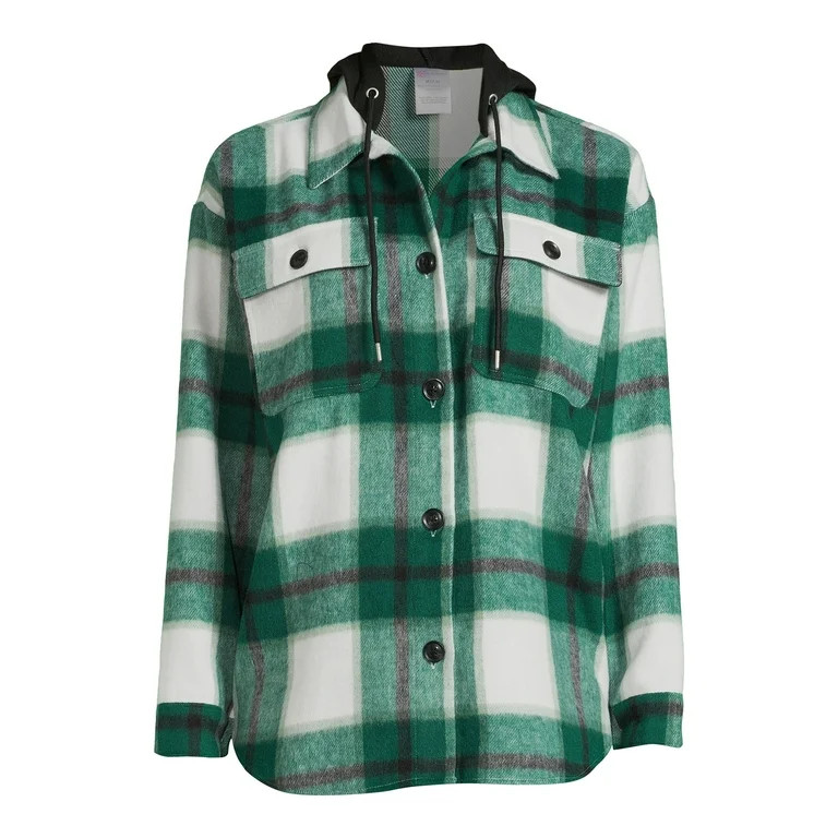 No Boundaries Juniors Shirt Jacket With Hood, Sizes XS-3XL | Walmart (US)