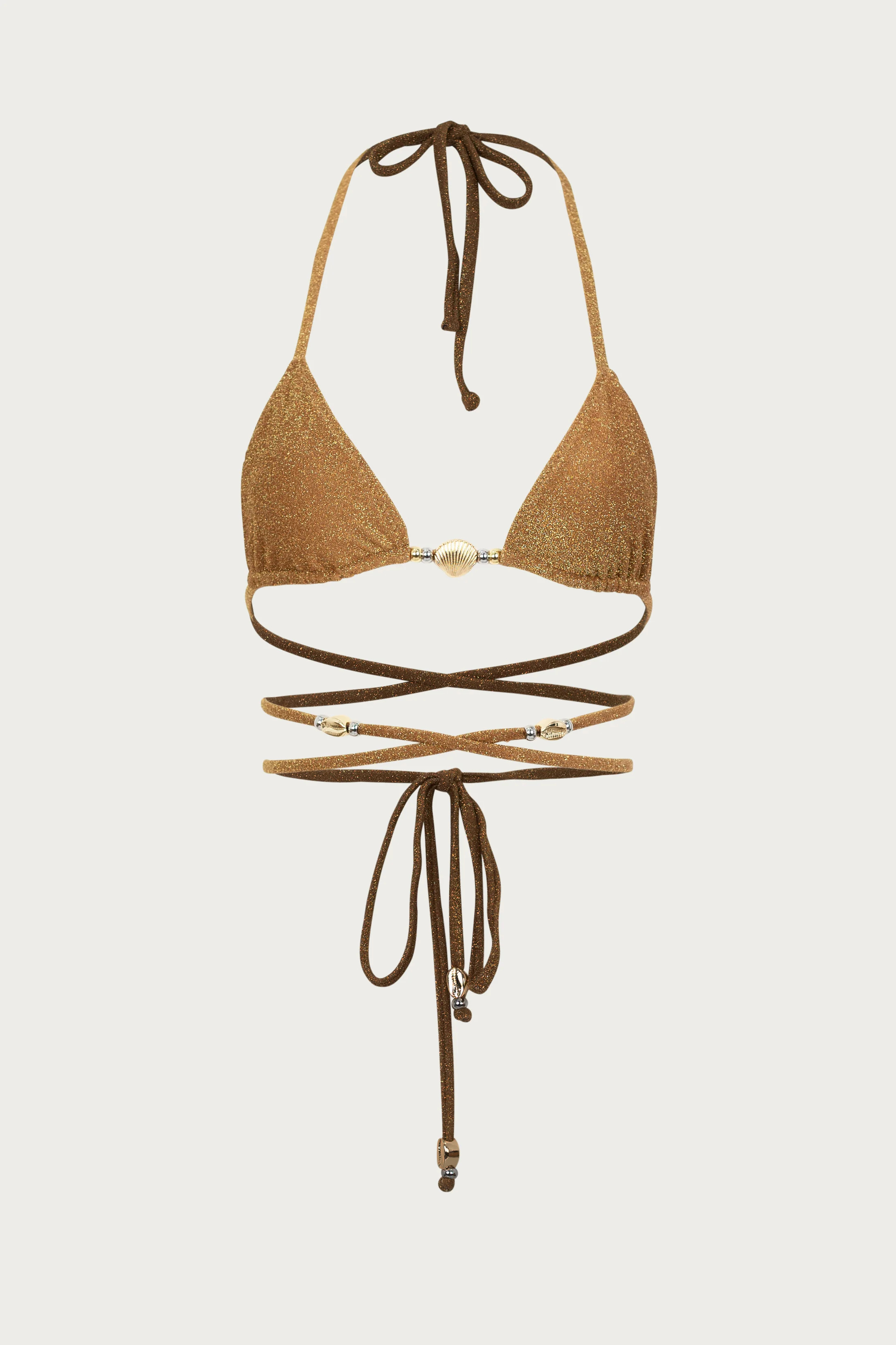 Shell Triangle Top (Mocha Shimmer Lurex) | SAME