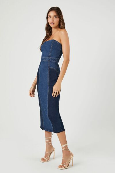Strapless Denim Midi Dress | Forever 21