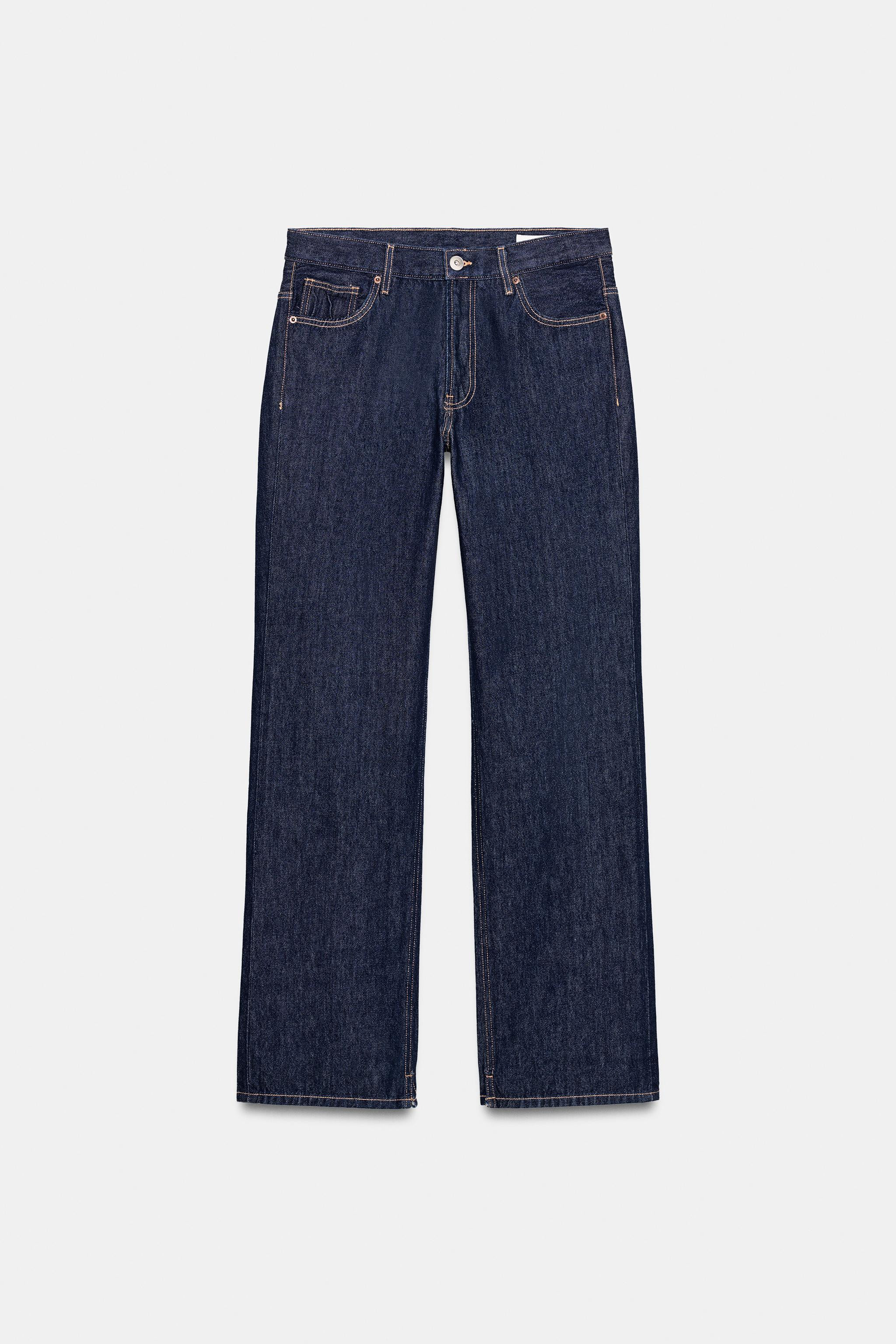 LOW-RISE - STRAIGHTLow-rise jeans with belt loops and five pockets. Front zip fly and metal top b... | Zara UK