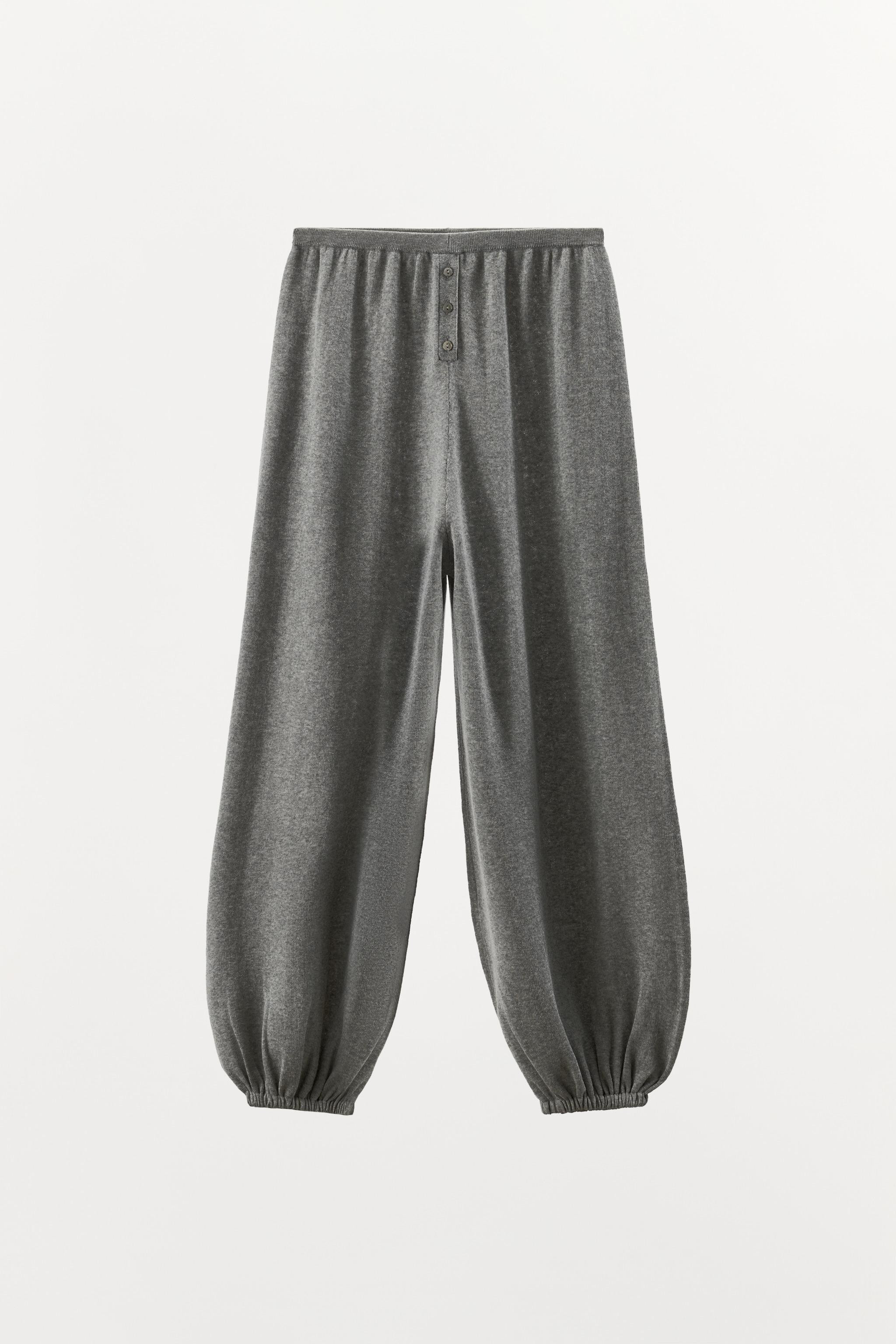 COTTON BLEND KNIT SAROUEL TROUSERS | Zara UK
