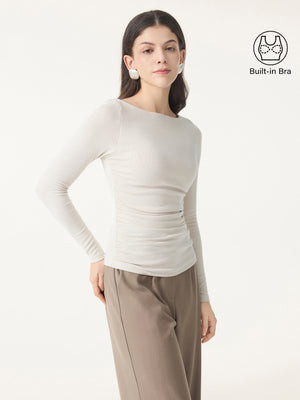 Eco-Mousse® Boatneck Ruched Bra Top | OGLmove