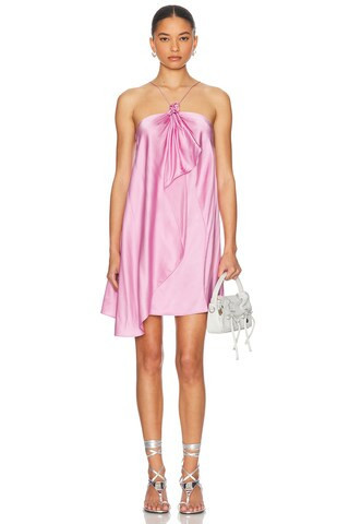 Acne Studios Halter Neck Mini Dress in Pink | FWRD 