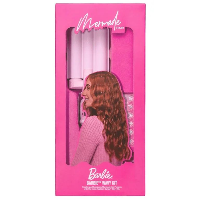 Mermade Hair, Barbie Wavy Kit, Mini Hair Crimping Iron 1", 50 Hair Gems, 6 No Crease Clips, Barbi... | Walmart (US)