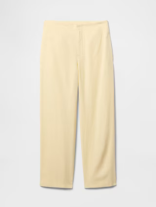 Linen-Blend Relaxed Straight Ankle Pants | Gap (US)