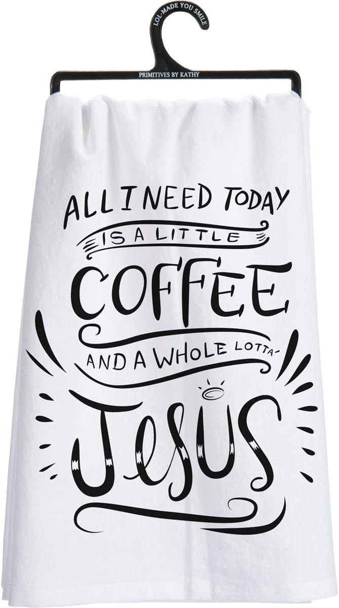 Primitives by Kathy 25519 LOL Made You Smile Dish Towel, 28" by 28", A Little Coffee and A Whole ... | Amazon (US)