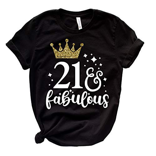 21 and Fabulous Birthday T-shirt for Women, 21st Birthday Gift for Her, 21st Birthday Shirt Gift,... | Amazon (US)