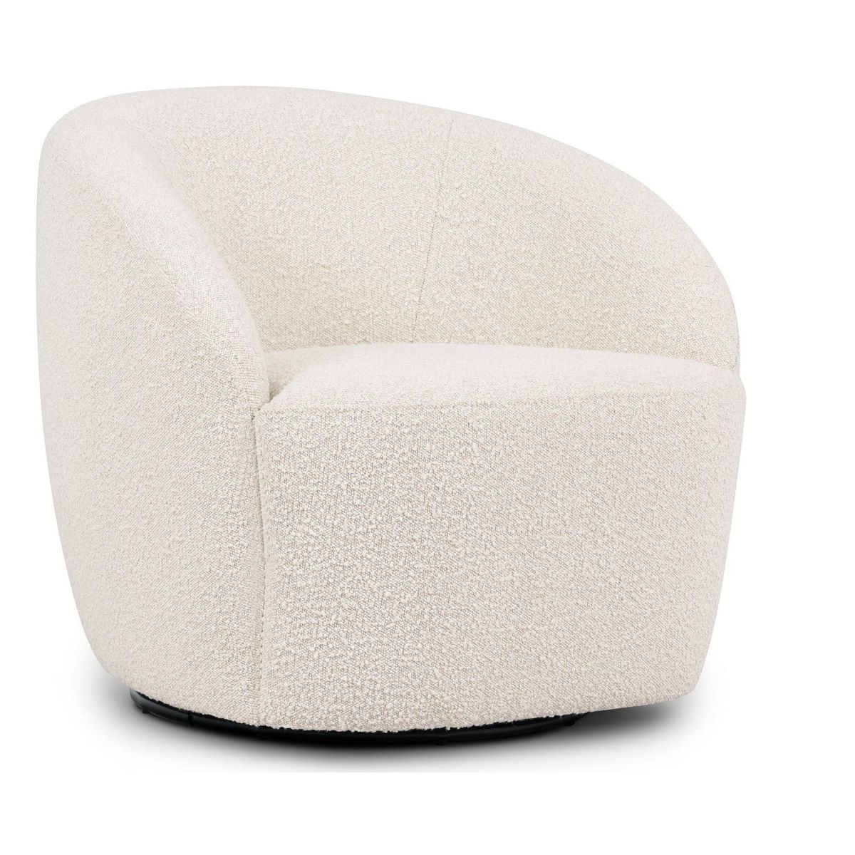Poly & Bark Alma Swivel Lounge Chair in Crema White Boucle | Target