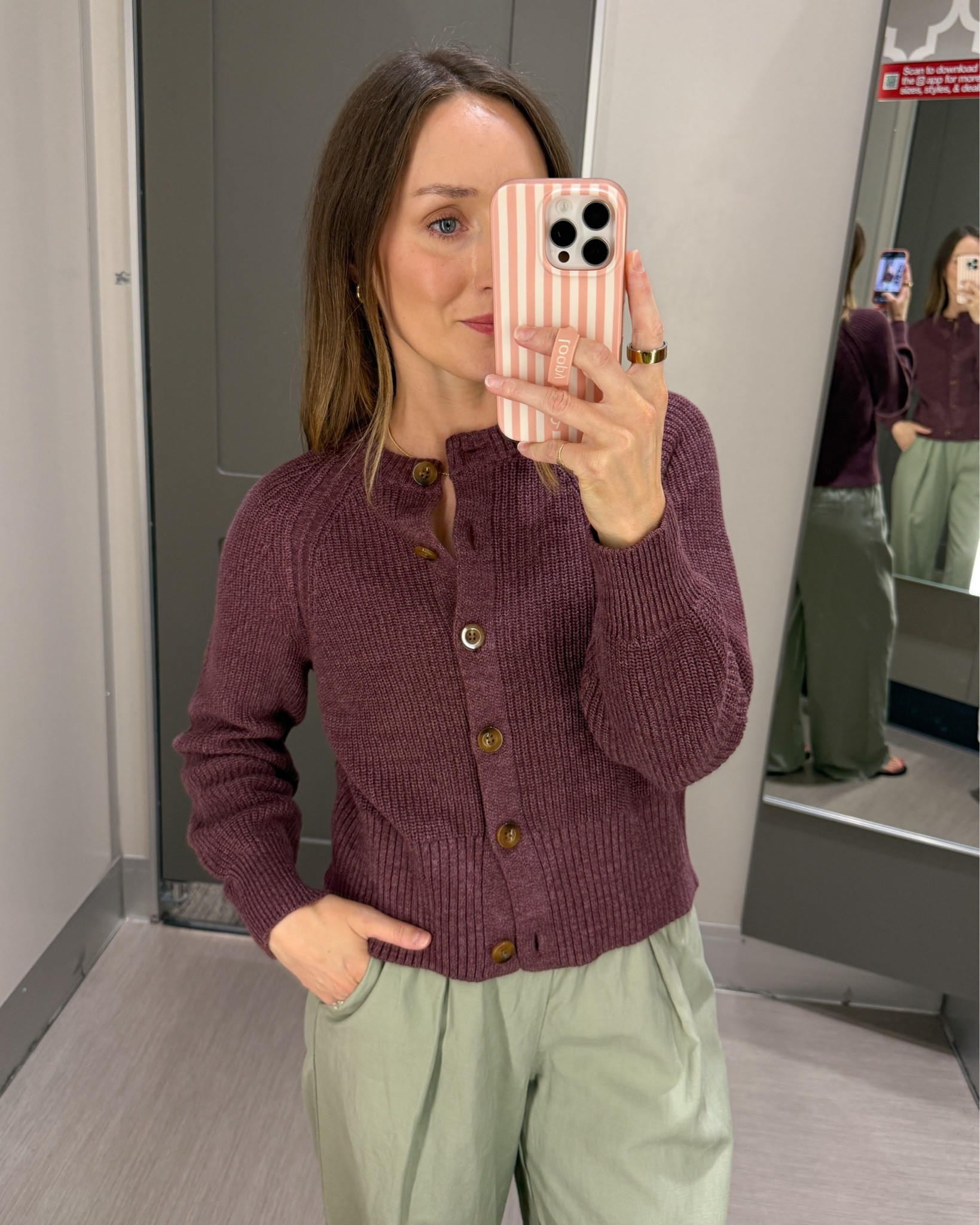 100% cotton cardigan! We love to see it! Wearing a size small. ￼