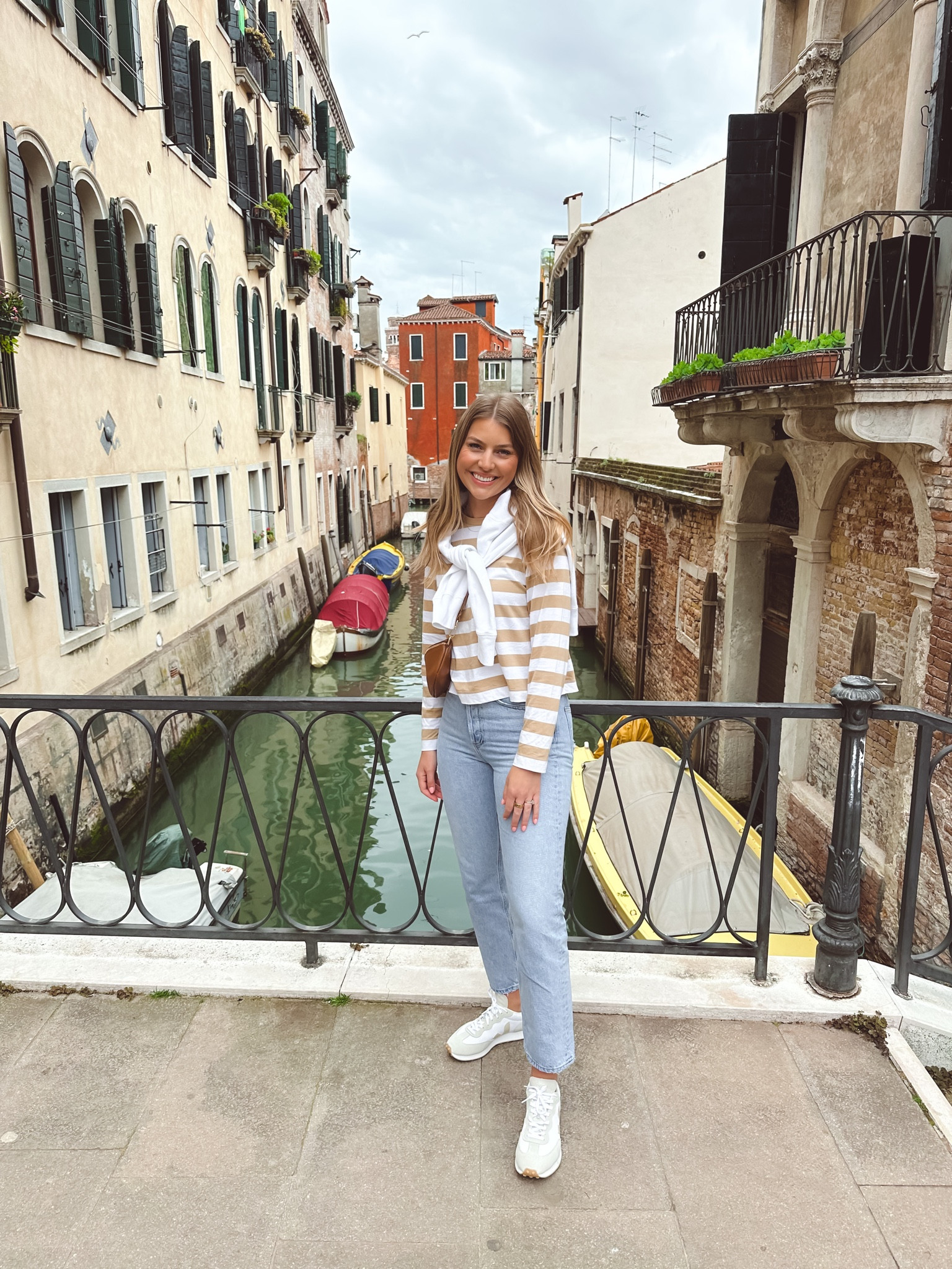 Europe outfit, neutral outfit, striped shirt, agolde jeans (size down), Veja sneakers, belt bag is Elie Beaumont

#LTKtravel