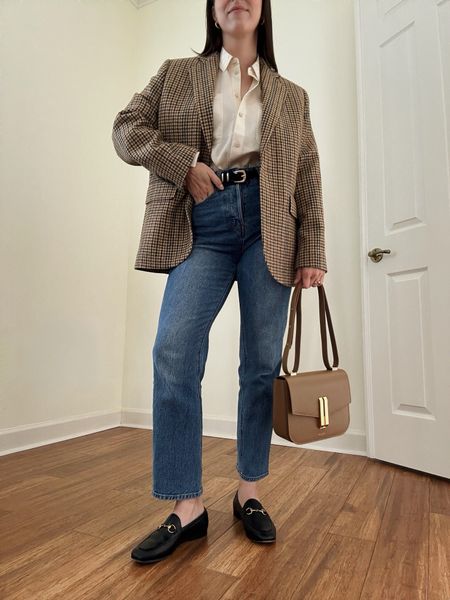 Classic outfit, blazer outfit

Sezane top & belt
Soeur Paris blazer
Old H&M denim
Gucci loafers
Demellier London bag



#LTKstyletip #LTKSeasonal