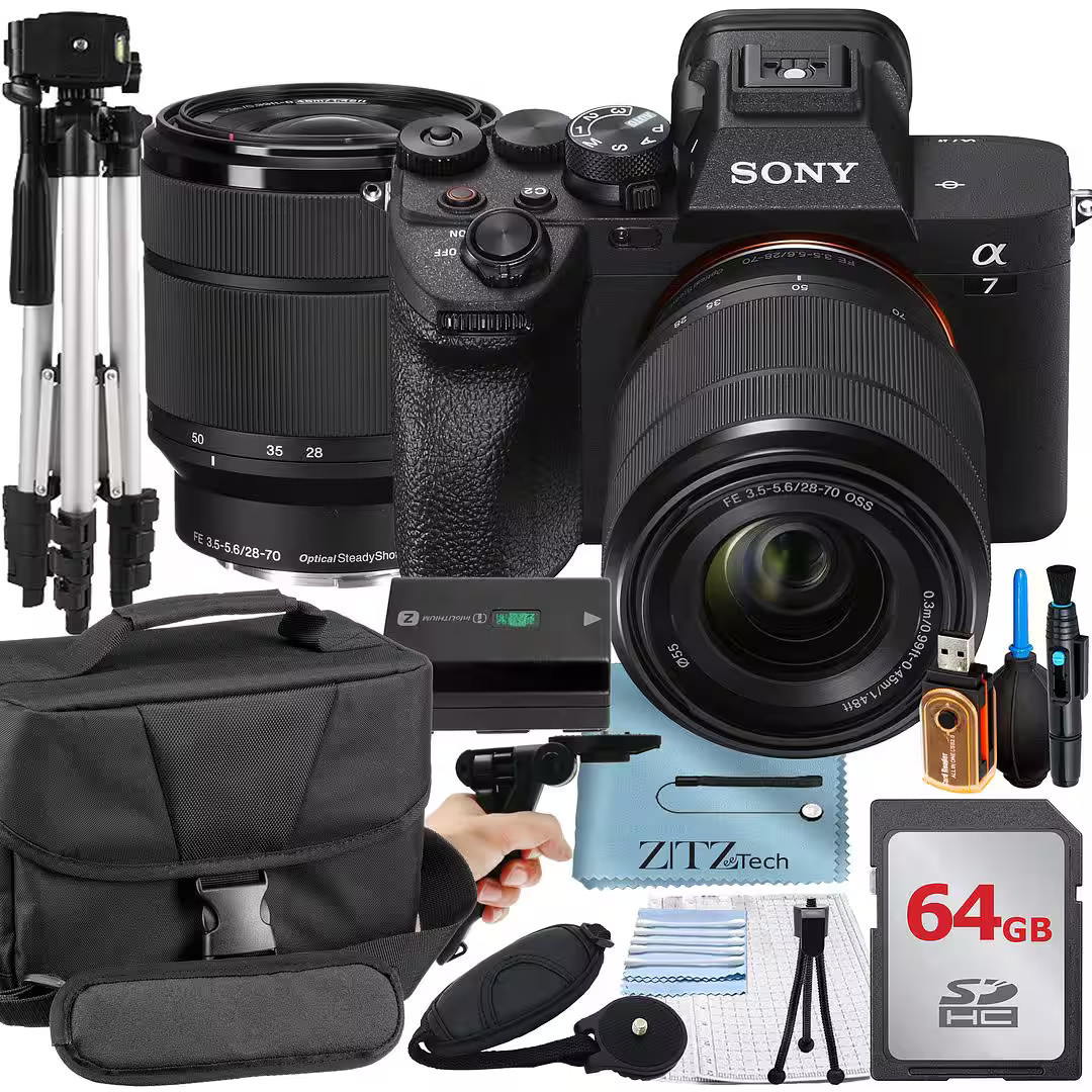 Sony - A7 IV Mirrorless Camera with 28-70 Lens + 64GB Card + Case + ZeeTech Bundle (International Version) - Black | Best Buy U.S.