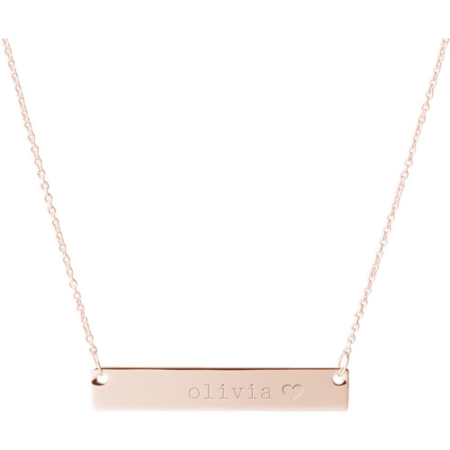 Heart End Engraved Bar Necklace | Shutterfly