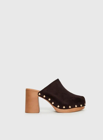 Therapy Banks Platform Clog Heels Brown | Princess Polly US