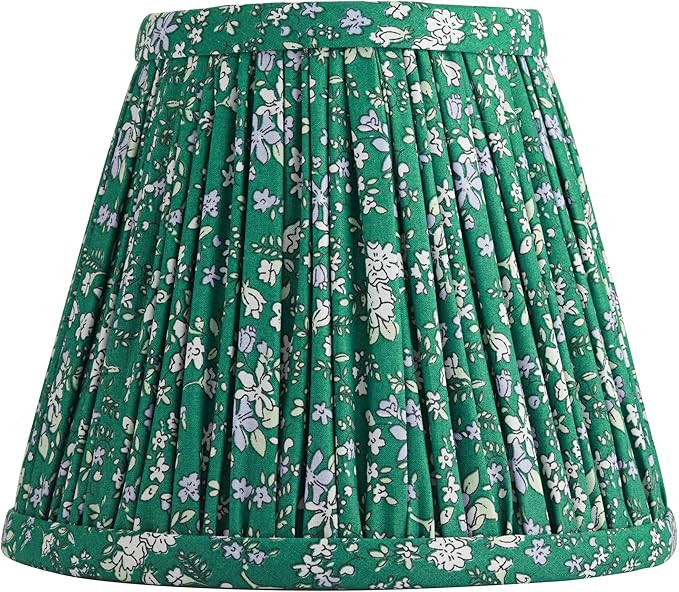 Springcrest Nelle Green Violet Floral Pleated Shade 3.5x6x5 (Clip-On) - Springcrest | Amazon (US)