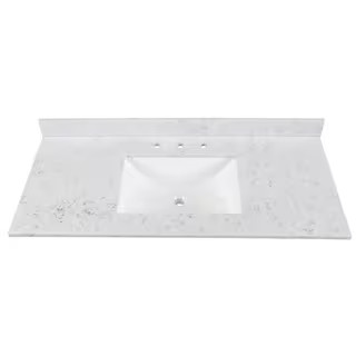 49 in. W x 22 in. D Stone Effects Cultured Marble Vanity Top in Pulsar with Undermount White Sink | The Home Depot