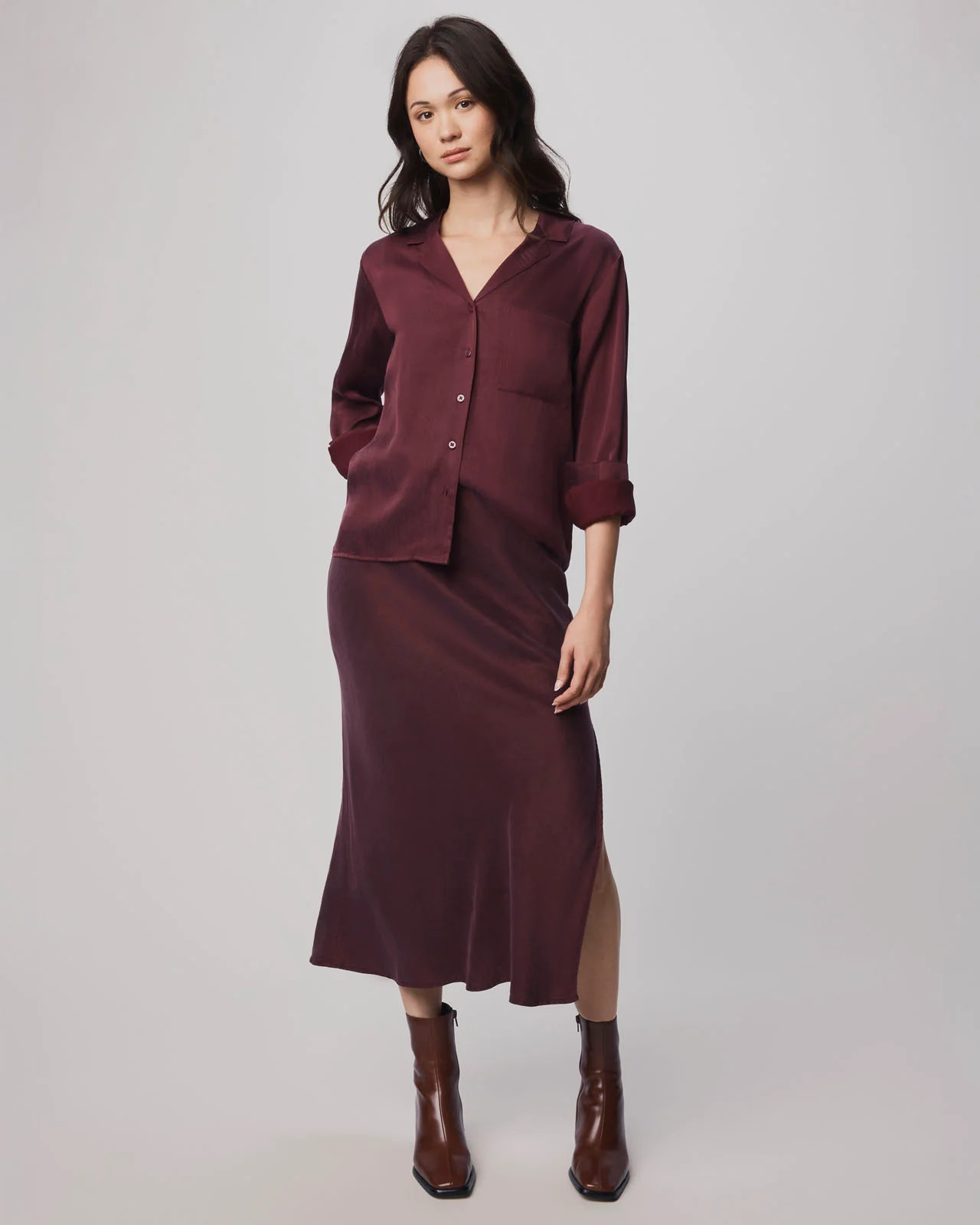 Serena Satin Button Down | Splendid