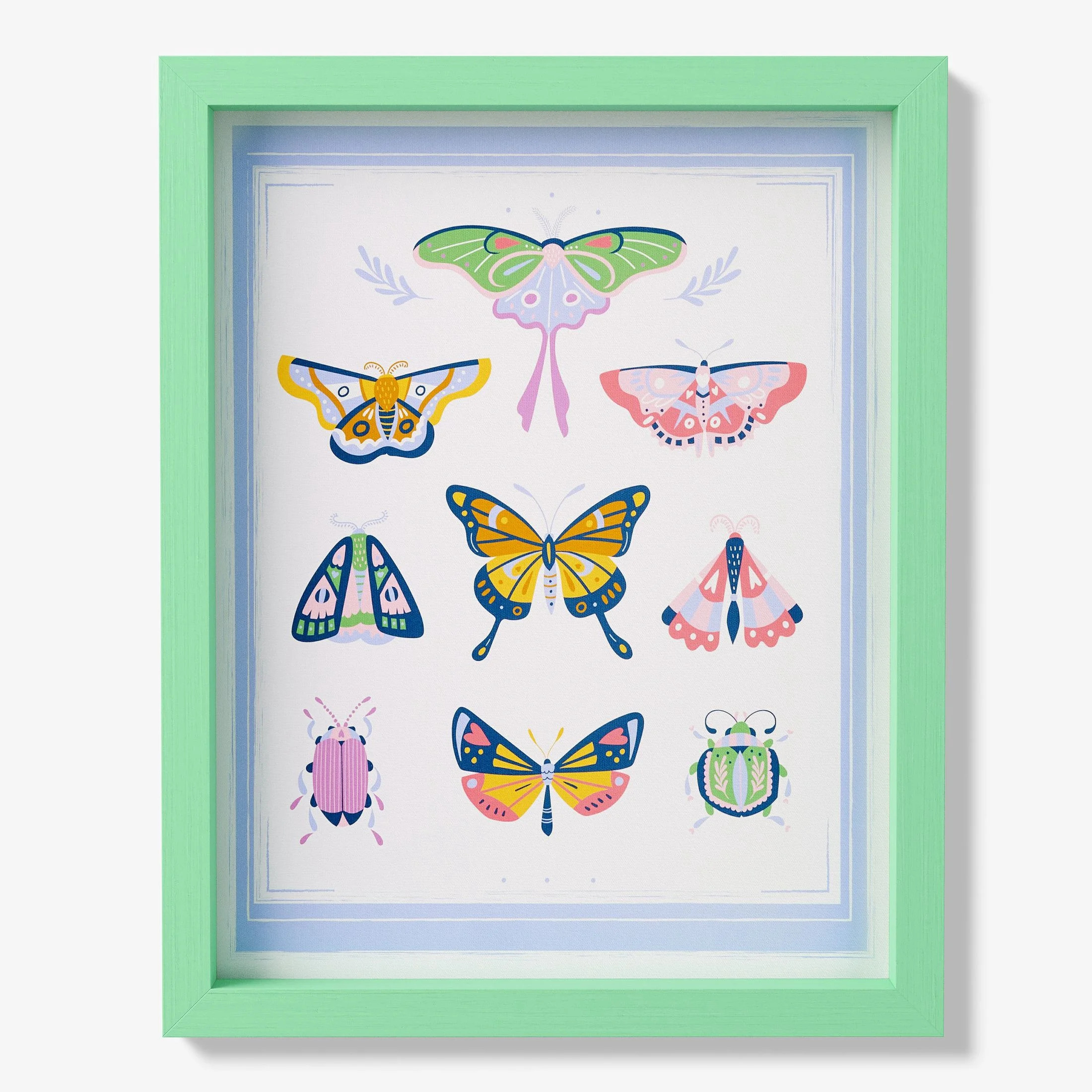 Mainstays Kids 16" x 20" Butterfly Framed Wall Art - Walmart.com | Walmart (US)