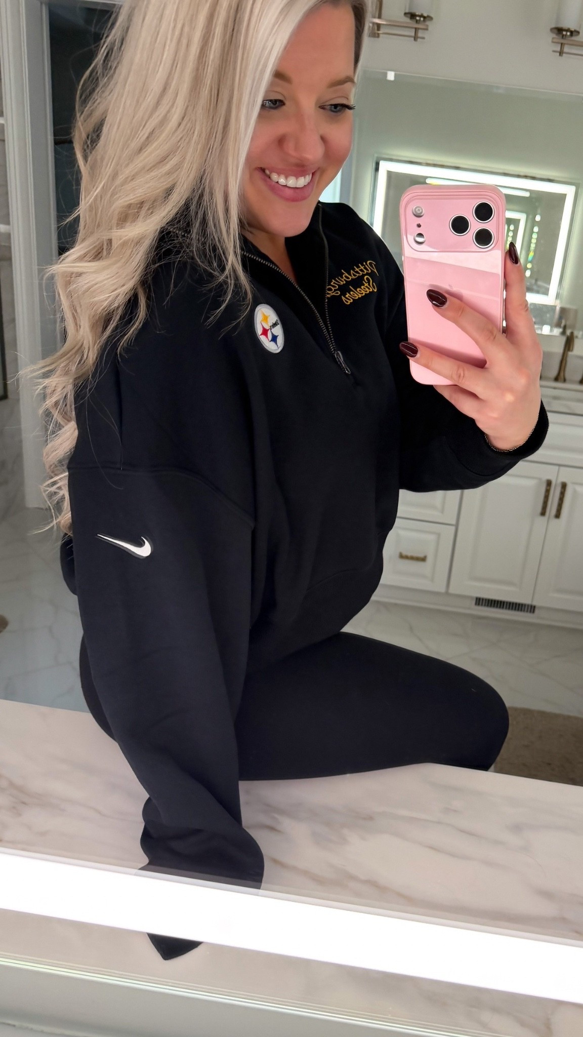 Gameday at home cozy fit 🏈💛🖤