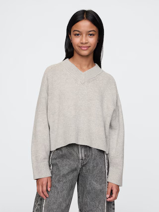 Kids CashSoft Oversized V-Neck Sweater | Gap (US)