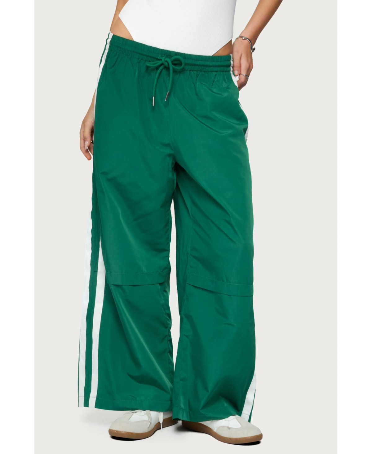 Edikted Women's Fauna Nylon Track Pants - Green | Macy's