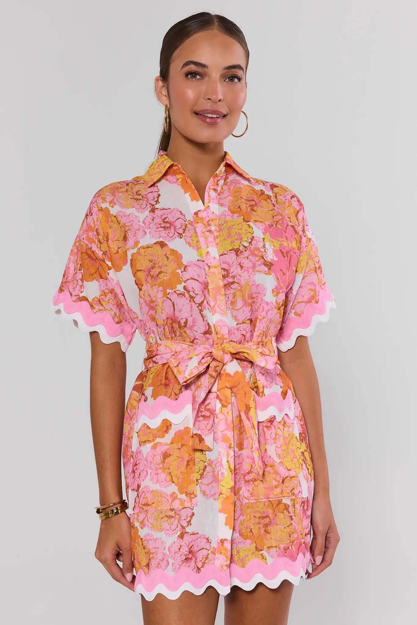 Marisol Pink Floral Print Short Dress | Avara