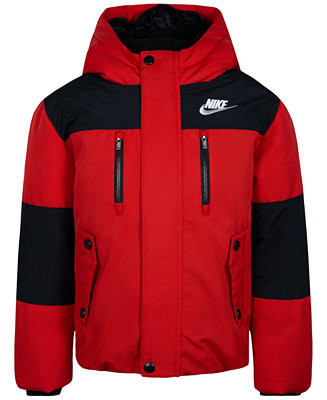 Nike Little Boys Outdoor Woven Hooded Colorblocked Jacket	 - Macy's | Macy's