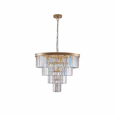 24" Contemporary Modern Chandeliers Crystal Ceiling Chandelier 4 Tier Golden Chandelier Lighting | Wayfair North America
