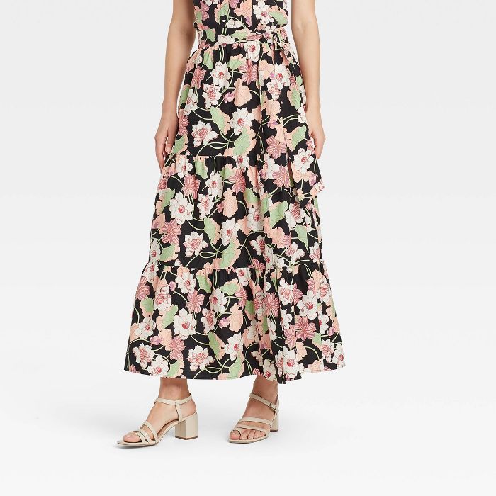 Women's Floral Print Wrap Maxi Skirt - Who What Wear™ | Target