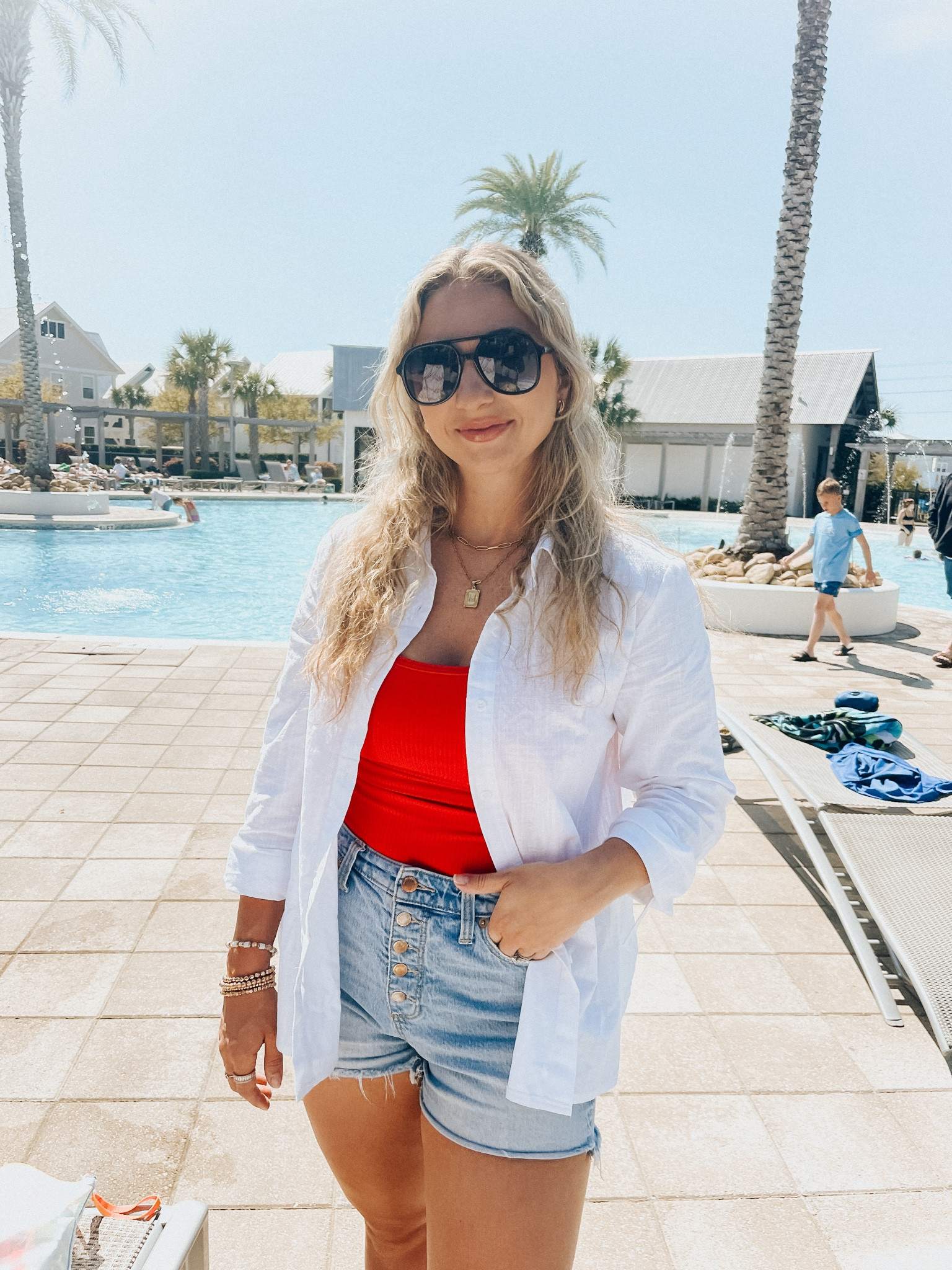 I linked similar swimsuits (including an almost identical option it just doesn’t come in red) as well as similar denim. These are wild fable from 2022.

#LTKtravel #LTKswim #LTKsalealert