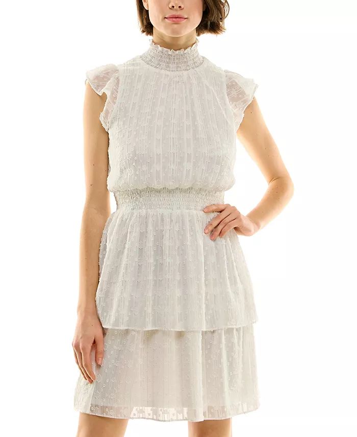 BCX Juniors' Smocked Swiss-Dot Dress, Created for Macy's - Macy's | Macys (US)