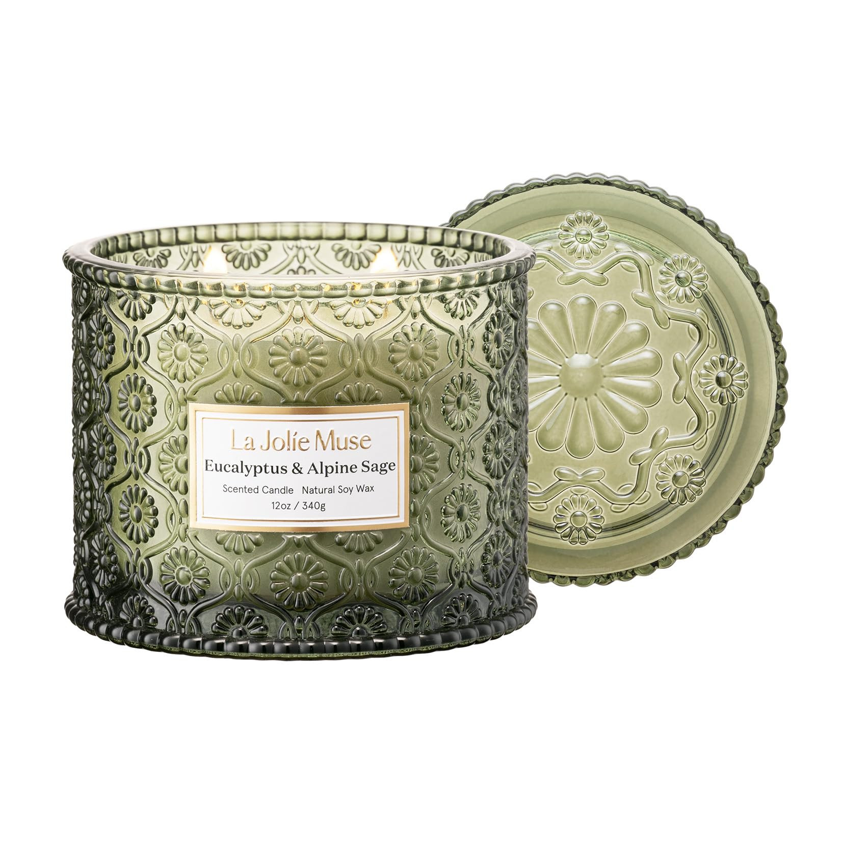 LA JOLIE MUSE Eucalyptus & Alpine Sage Candle, Scented Candles for Home, Large 2-Wick Soy Candles... | Amazon (US)